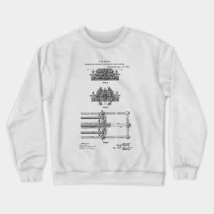 Machine for opening the eyes of loom harness Vintage Patent Hand Drawing Crewneck Sweatshirt